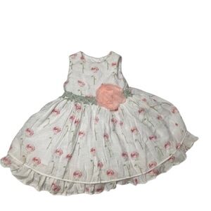Laura Ashley White and Pink Floral Kids Formal Dress